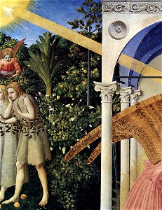 Fra Angelico - The Annunciation (detail) - WGA0456. Free illustration for personal and commercial use.