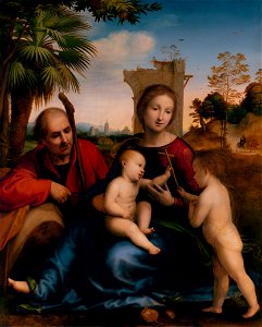 Fra Bartolomeo - The Rest on the Flight into Egypt with St. John the Baptist (ca. 1509) - Google Art Project