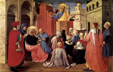 Fra Angelico - St Peter Preaching in the Presence of St Mark - WGA00464. Free illustration for personal and commercial use.