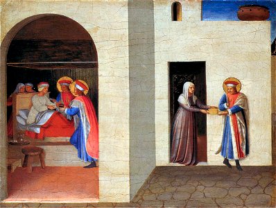 Fra Angelico - The Healing of Palladia by Saint Cosmas and Saint Damian - WGA00511. Free illustration for personal and commercial use.
