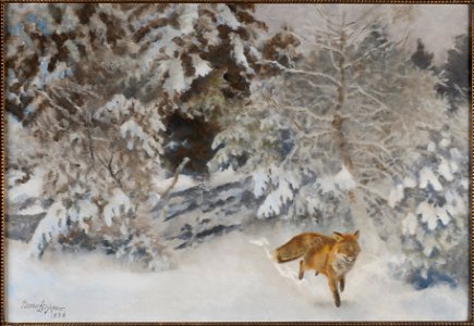 Fox in Winter Landscape (Bruno Liljefors) - Nationalmuseum - 23703
