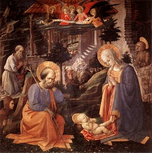 Fra Filippo Lippi - Adoration of the Child - WGA13245. Free illustration for personal and commercial use.
