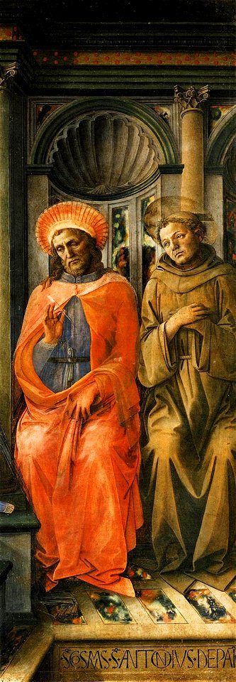 Fra Filippo Lippi - Madonna Enthroned with Saints (detail) - WGA13227