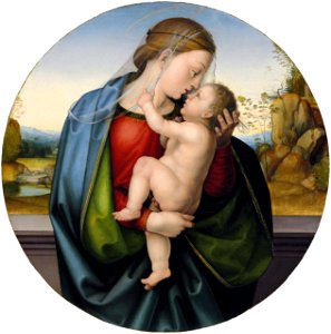 Fra Bartolommeo - The Madonna and Child. Oil on panel (tondo)