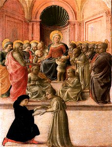 Fra Filippo Lippi - Madonna and Child with Saints, Angels, and a Donor - WGA13183