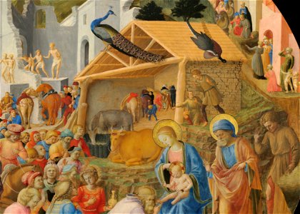Fra Angelico and Fra Filippo Lippi - The Adoration of the Magi - Google Art Project (central cropped). Free illustration for personal and commercial use.