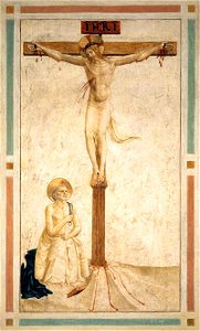 Fra Angelico - Crucifixion with St Dominic Flagellating Himself (Cell 20) - WGA00546. Free illustration for personal and commercial use.