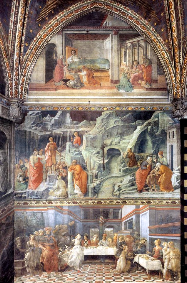 Fra Filippo Lippi - View of the right (south) wall of the main chapel - WGA13259