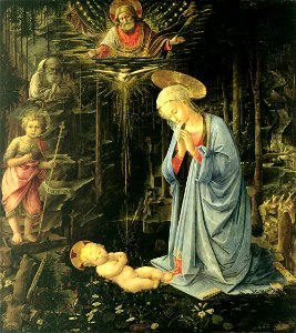 Fra Filippo Lippi - The Adoration in the Forest - Google Art Project. Free illustration for personal and commercial use.