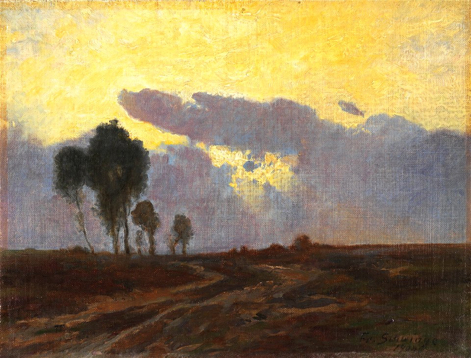 Fr. Schwinge, Abendstimmung in der Heide