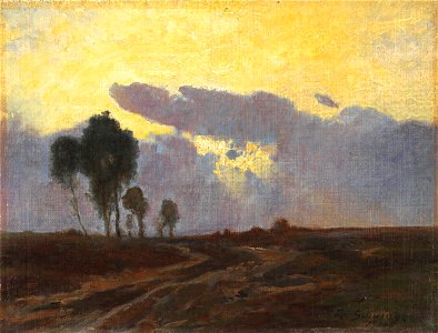 Fr. Schwinge, Abendstimmung in der Heide