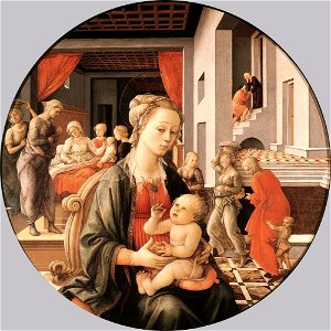 Fra Filippo Lippi - Madonna with the Child and Scenes from the Life of St Anne - WGA13237
