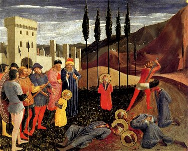Fra Angelico - Beheading of Saint Cosmas and Saint Damian - WGA0517. Free illustration for personal and commercial use.