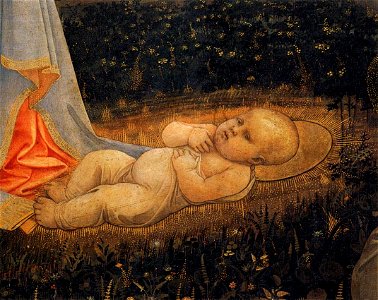 Fra Filippo Lippi - Adoration of the Child with Saints (detail) - WGA13299. Free illustration for personal and commercial use.
