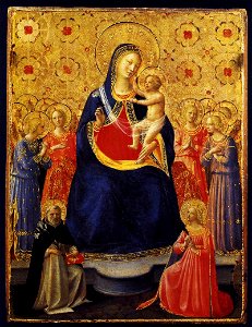Angelico, amestà con san domenico e santa caterina d'alesandria