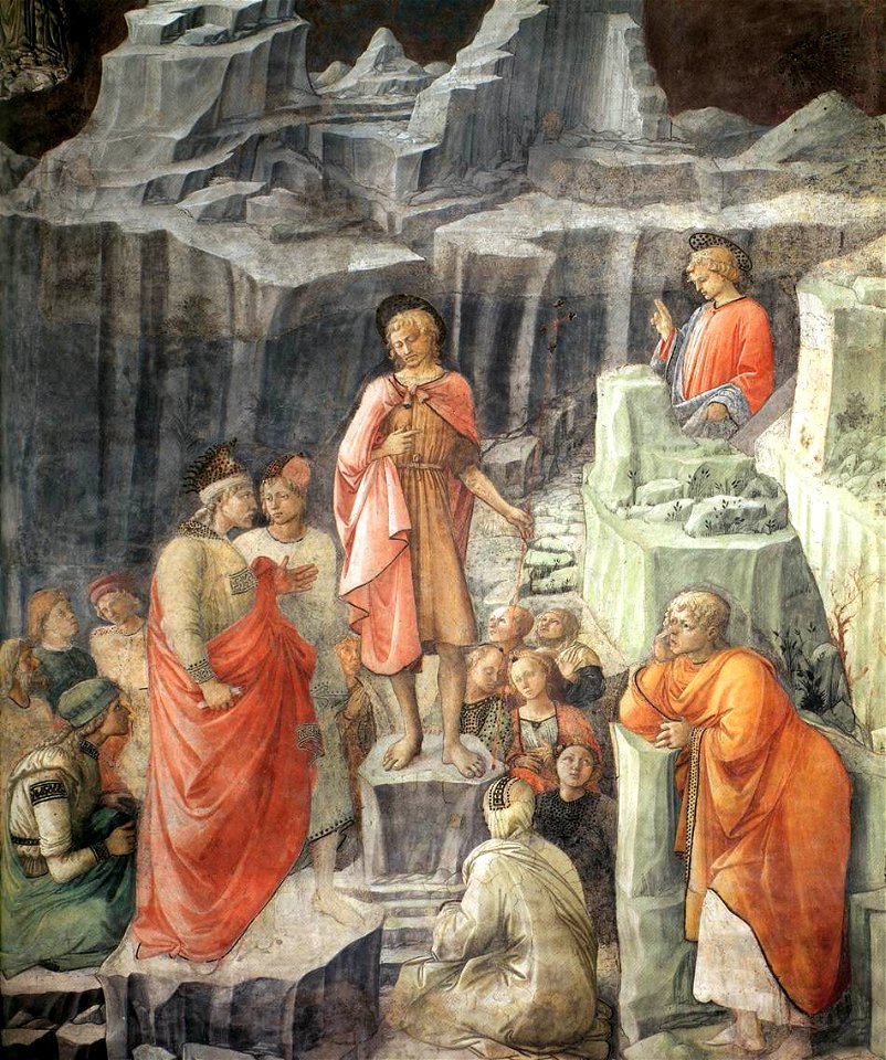Fra Filippo Lippi - St John Taking Leave of His Parents (detail) - WGA13285