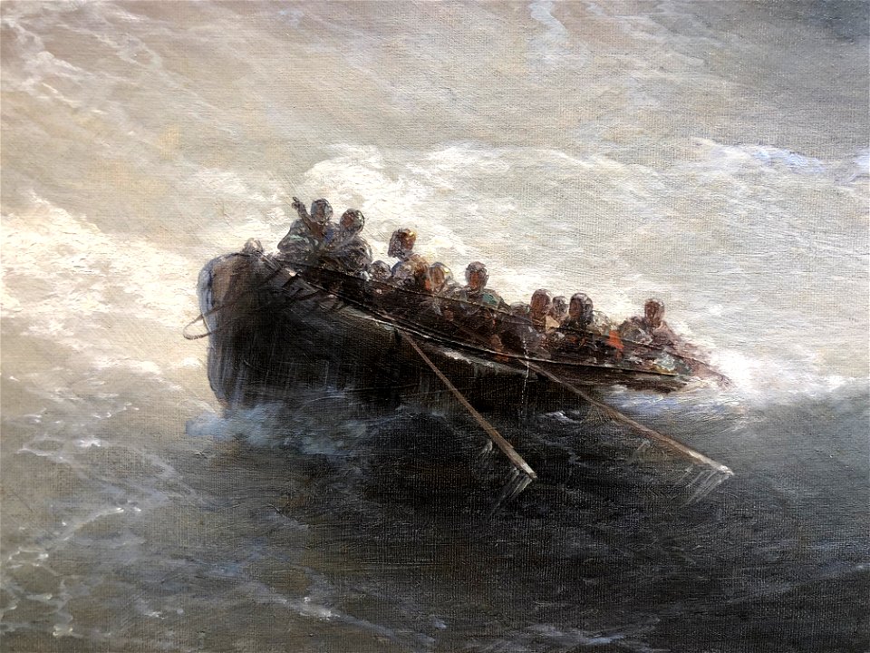 Fragment boat with people