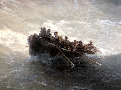 Fragment boat with people