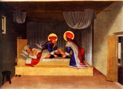 Fra Angelico - The Healing of Justinian by Saint Cosmas and Saint Damian - WGA00519