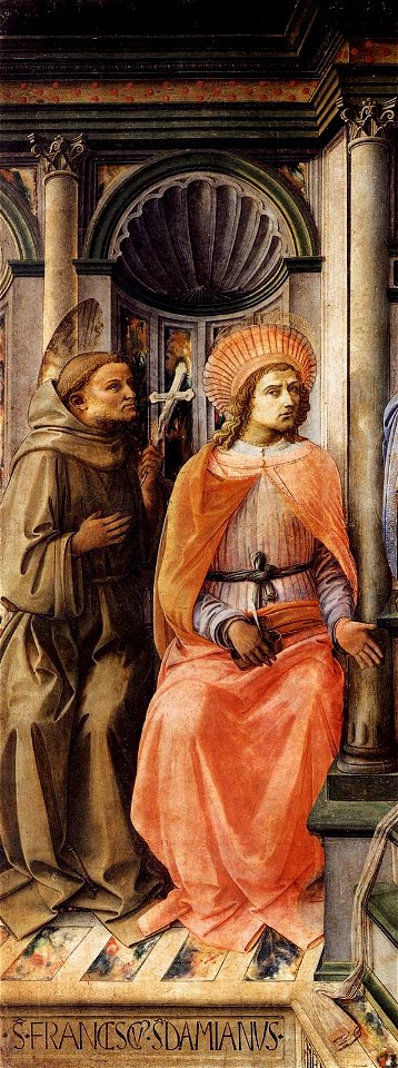Fra Filippo Lippi - Madonna Enthroned with Saints (detail) - WGA13225