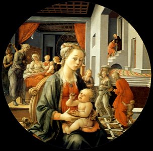Fra Filippo Lippi - Madonna with the Child and Scenes from the Life of St Anne - WGA13236