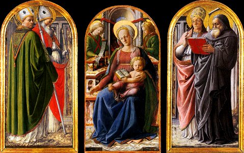 Fra Filippo Lippi - Triptych - WGA13180. Free illustration for personal and commercial use.
