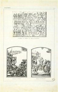 Fragment présumé du tombeau de Simon de Montfort - Bataille de Muret - Miracle de Fangeaux (i.e.Fanjeaux) (t. I, n° 5) - Fonds Ancely - B315556101 A DUMEGE 012