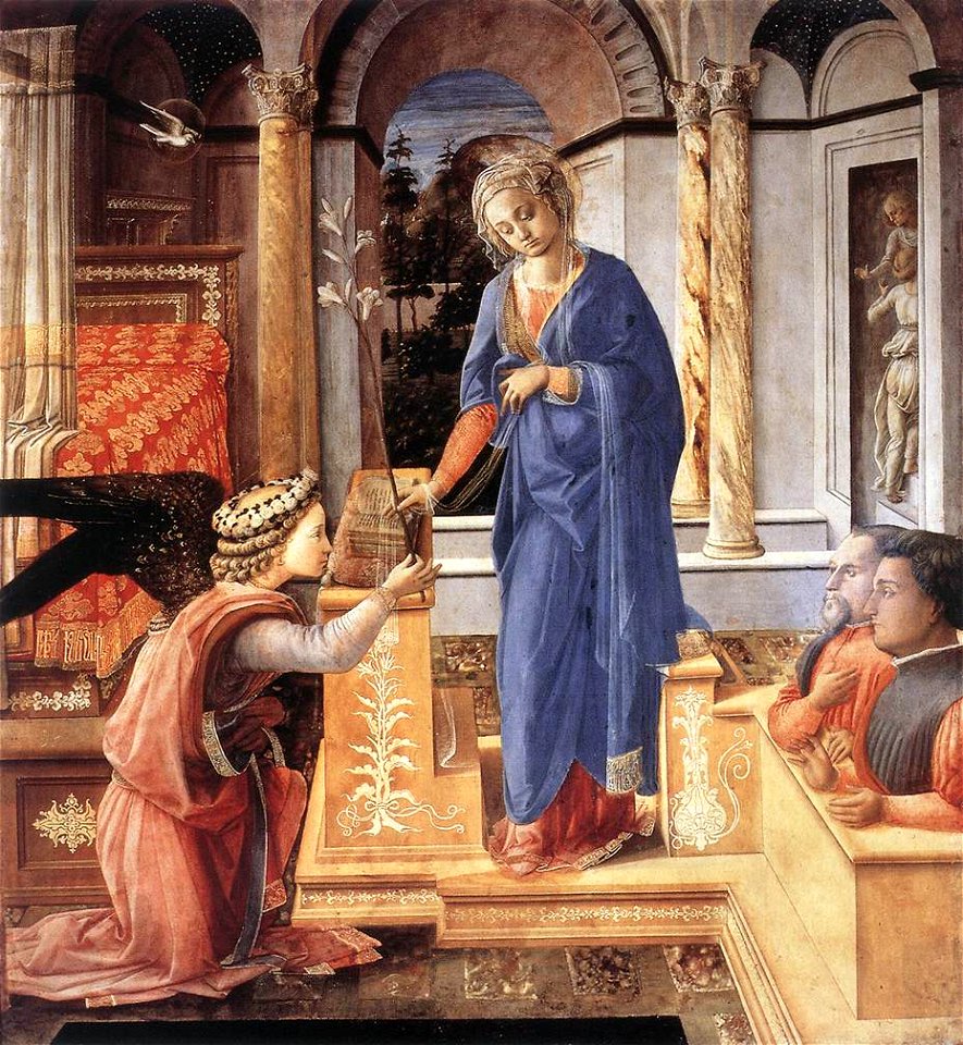 Fra Filippo Lippi - Annunciation with two Kneeling Donors - WGA13199