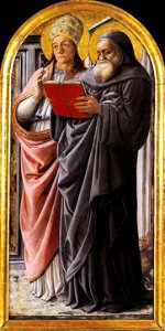 Fra Filippo Lippi - Sts Gregory and Jerome - WGA13179. Free illustration for personal and commercial use.