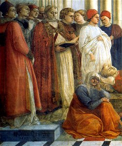 Fra Filippo Lippi - The Funeral of St Stephen (detail) - WGA13275. Free illustration for personal and commercial use.