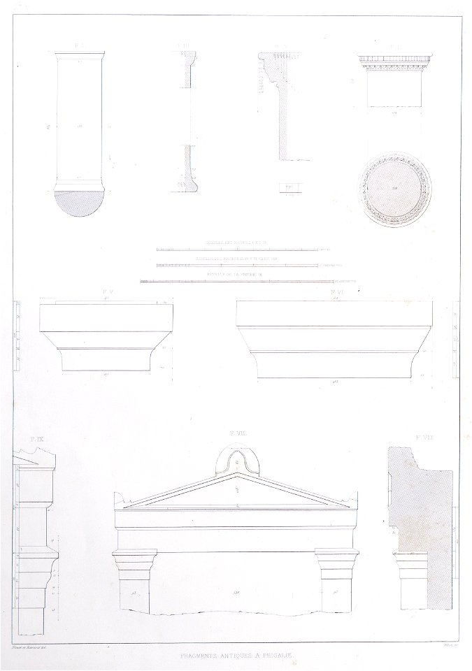 Fragments antiques à Phigalie - Blouet Guillaume-abel - 1831