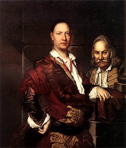 Fra' Galgario - Portrait of Giovanni Secco Suardo and his Servant - WGA08939. Free illustration for personal and commercial use.