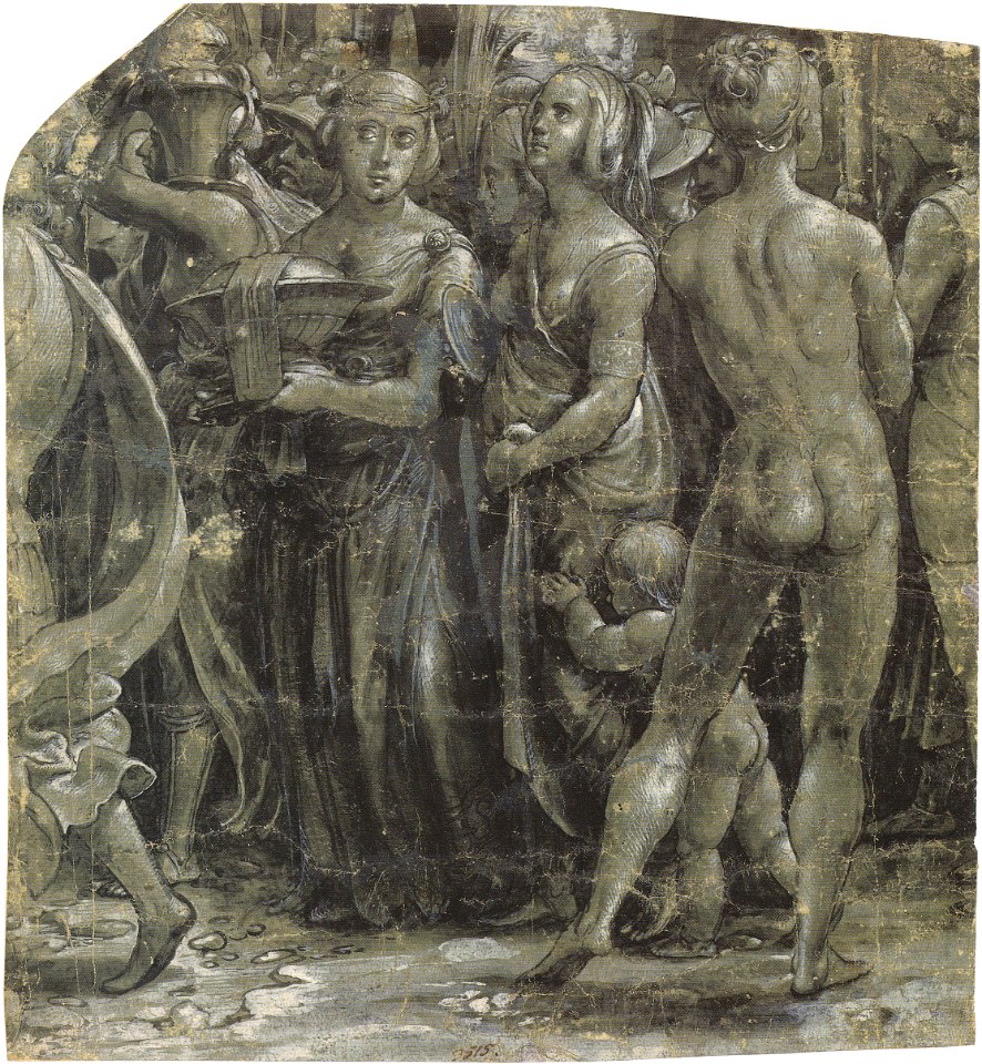 Fragment of a Scene with Classical Figures, by Hans Holbein the Younger
