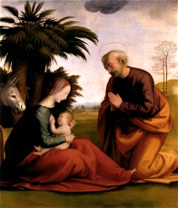 Fra bartolomeo 10 Rest on the Flight into Egypt. Free illustration for personal and commercial use.
