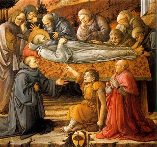 Fra Filippo Lippi - Funeral of St Jerome (detail) - WGA13302. Free illustration for personal and commercial use.