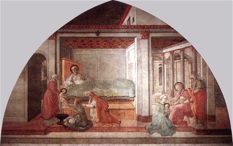 Fra Filippo Lippi - Birth and Naming St John - WGA13280. Free illustration for personal and commercial use.