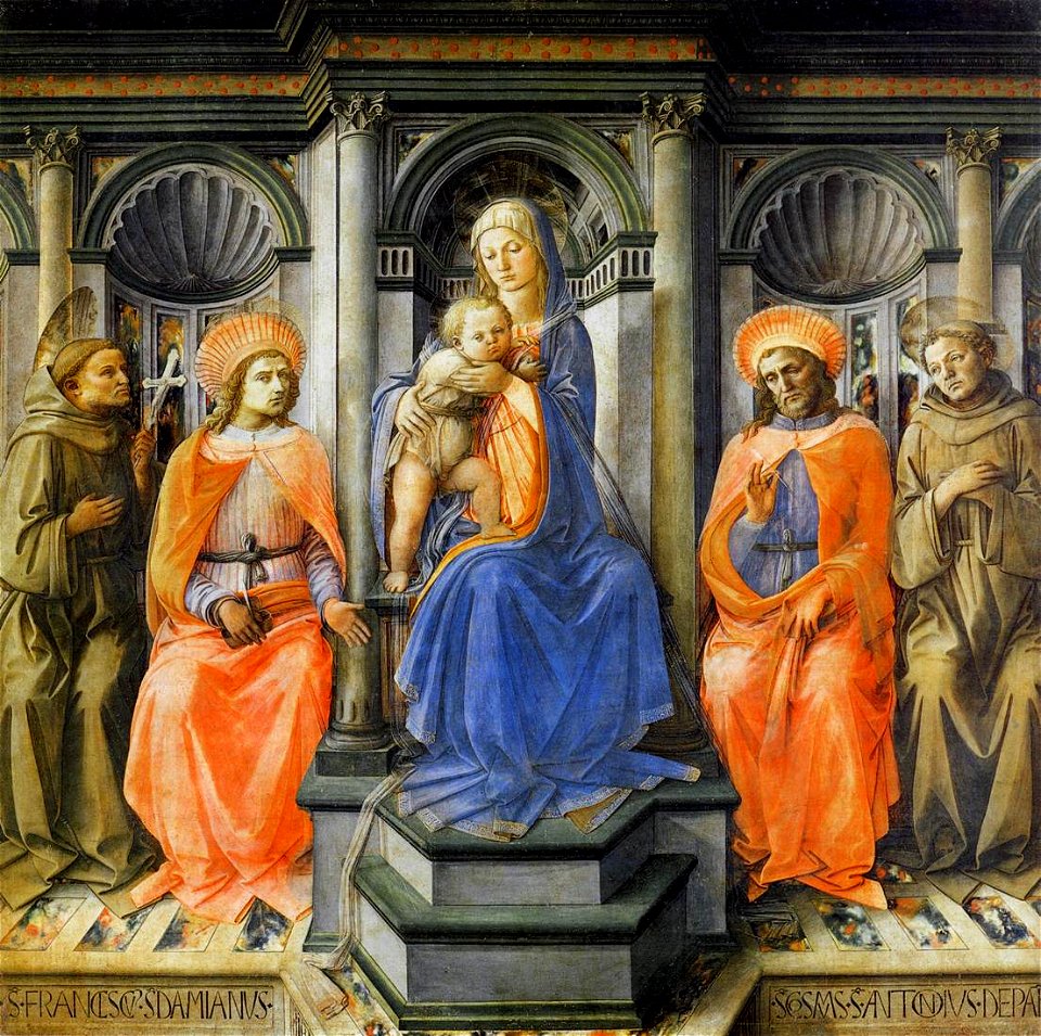 Fra Filippo Lippi - Madonna Enthroned with Saints - WGA13224