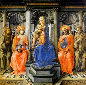Fra Filippo Lippi - Madonna Enthroned with Saints - WGA13224