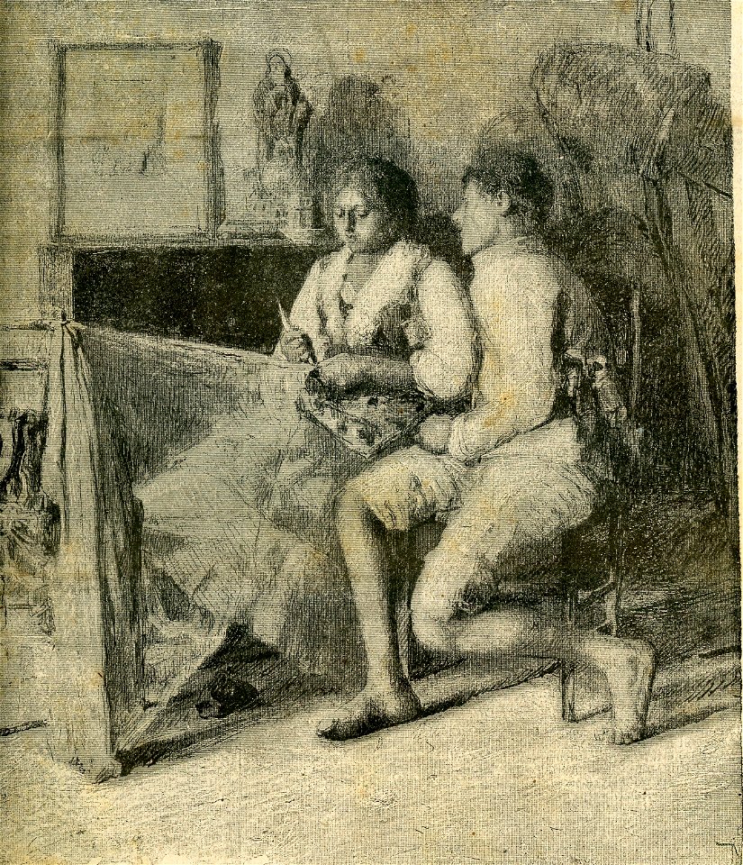 Fra le reti. – Acquerello di Vincenzo Montefusco