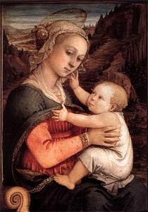 Fra Filippo Lippi - Madonna and Child - WGA13306. Free illustration for personal and commercial use.