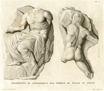 Frammenti di altorilievo del Templo di Teseo in Atene - Dodwell Edward - 1812