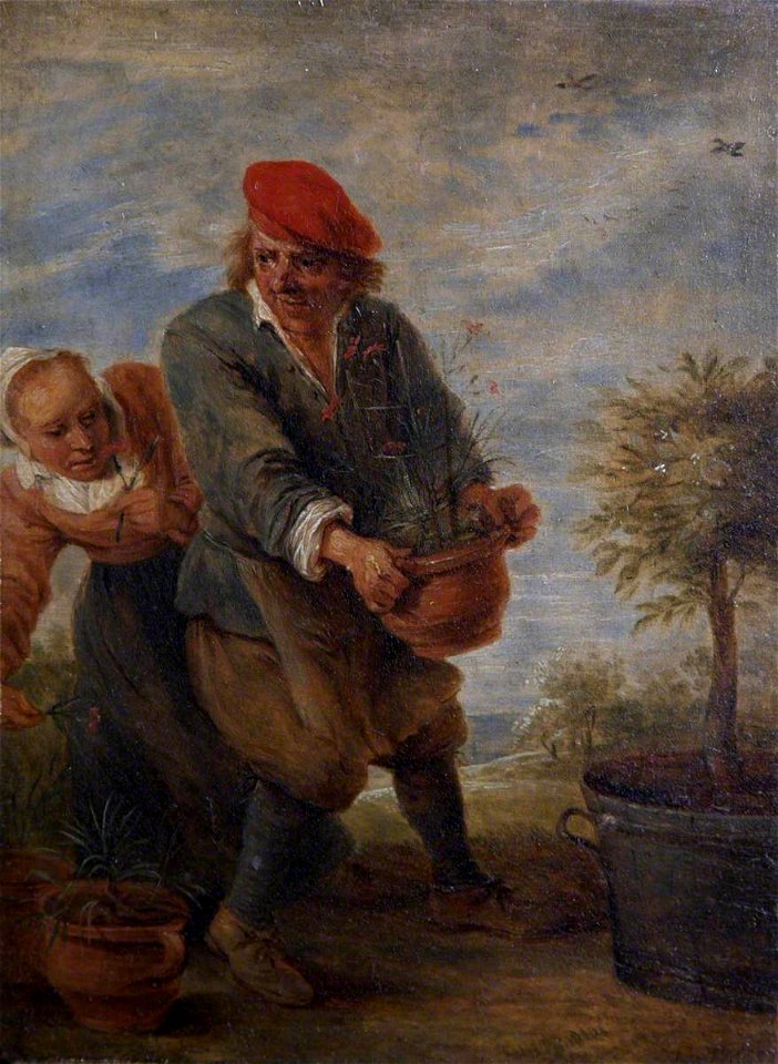 Frances (Countess of Morley) Talbot (1782-1857) - A Gardener, 'The Sense of Smell' (after David Teniers II) - 872125 - National Trust
