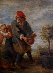 Frances (Countess of Morley) Talbot (1782-1857) - A Gardener, 'The Sense of Smell' (after David Teniers II) - 872125 - National Trust