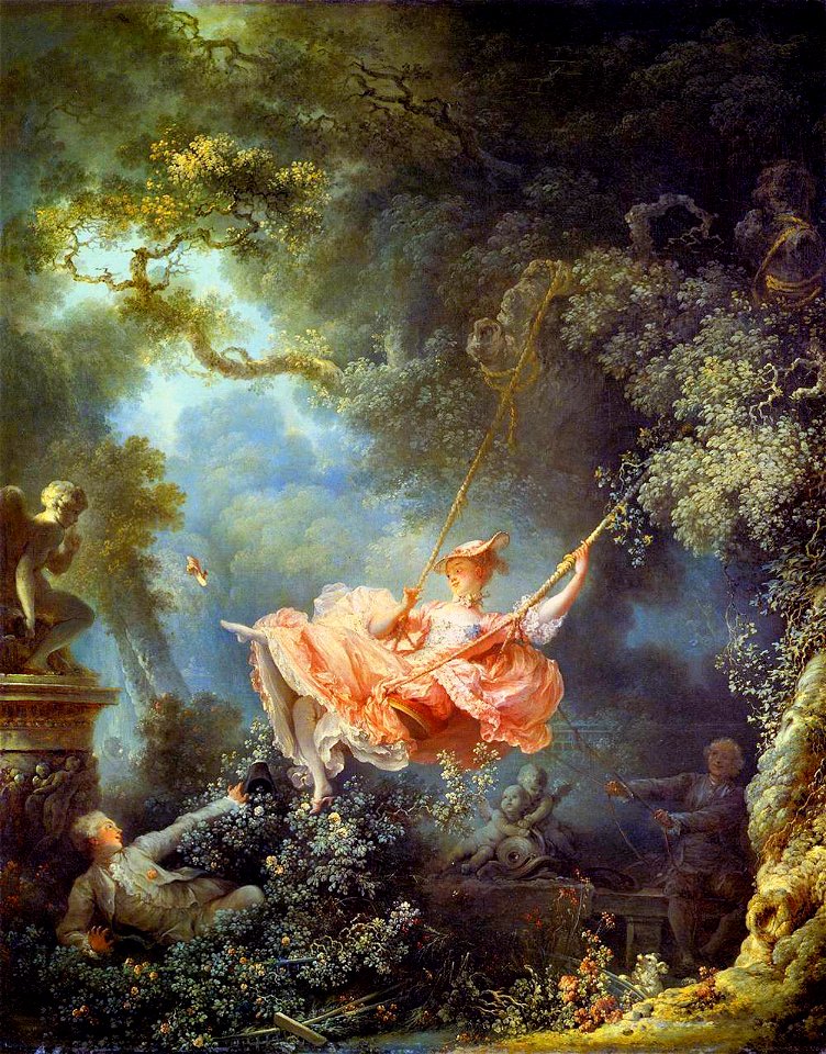 Fragonard - swing. Free illustration for personal and commercial use.