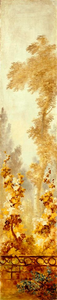 Fragonard - The Progress of Love Hollyhocks, 1790–91, 1915.1.55.C