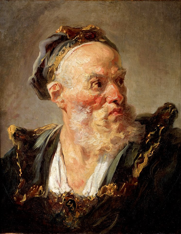 Fragonard - Head of an old man, Vers 1765