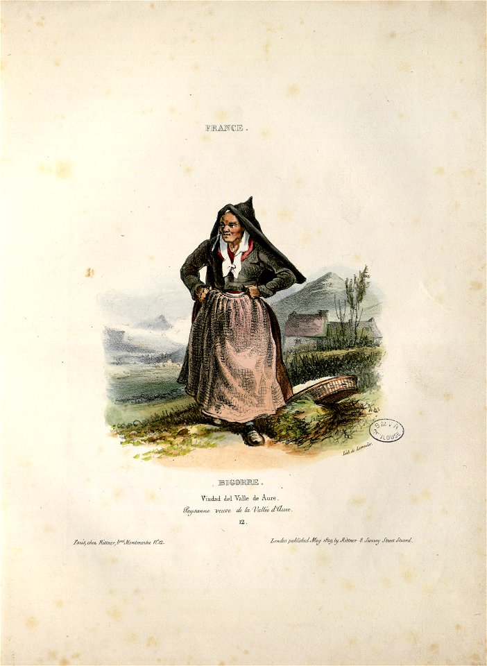 France - Bigorre - Viudad del Valle de Aure = Paysanne veuve de la Vallée d'Aure - Fonds Ancely - B315556101 A GAVARNI 2 015