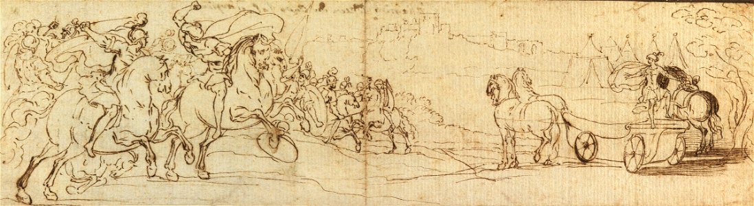 Francesco Allegrini da Gubbio - Cena de combate entre soldados romanos (2)