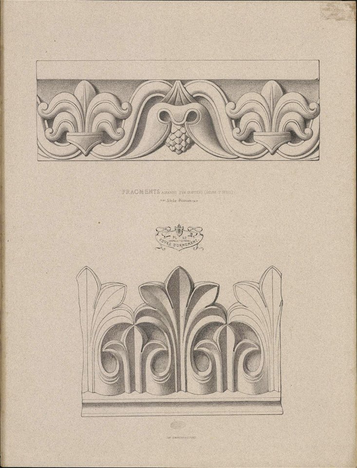 Fragments agrandis d'un chapiteau, Style Roman, objectnr A 59215