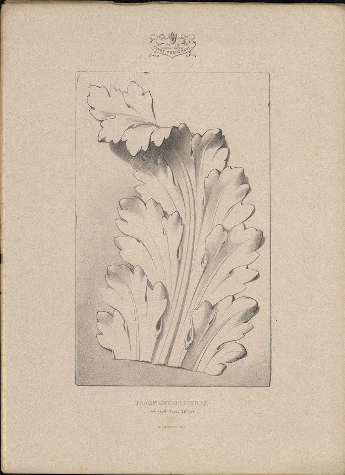 Fragment de feuille, Style Louis XVI, objectnr A 59289